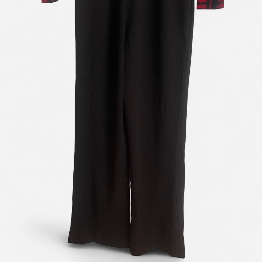 Elegant Geometric Red and Black long sleeve jumpsuit Size S - Picture 6 of 8